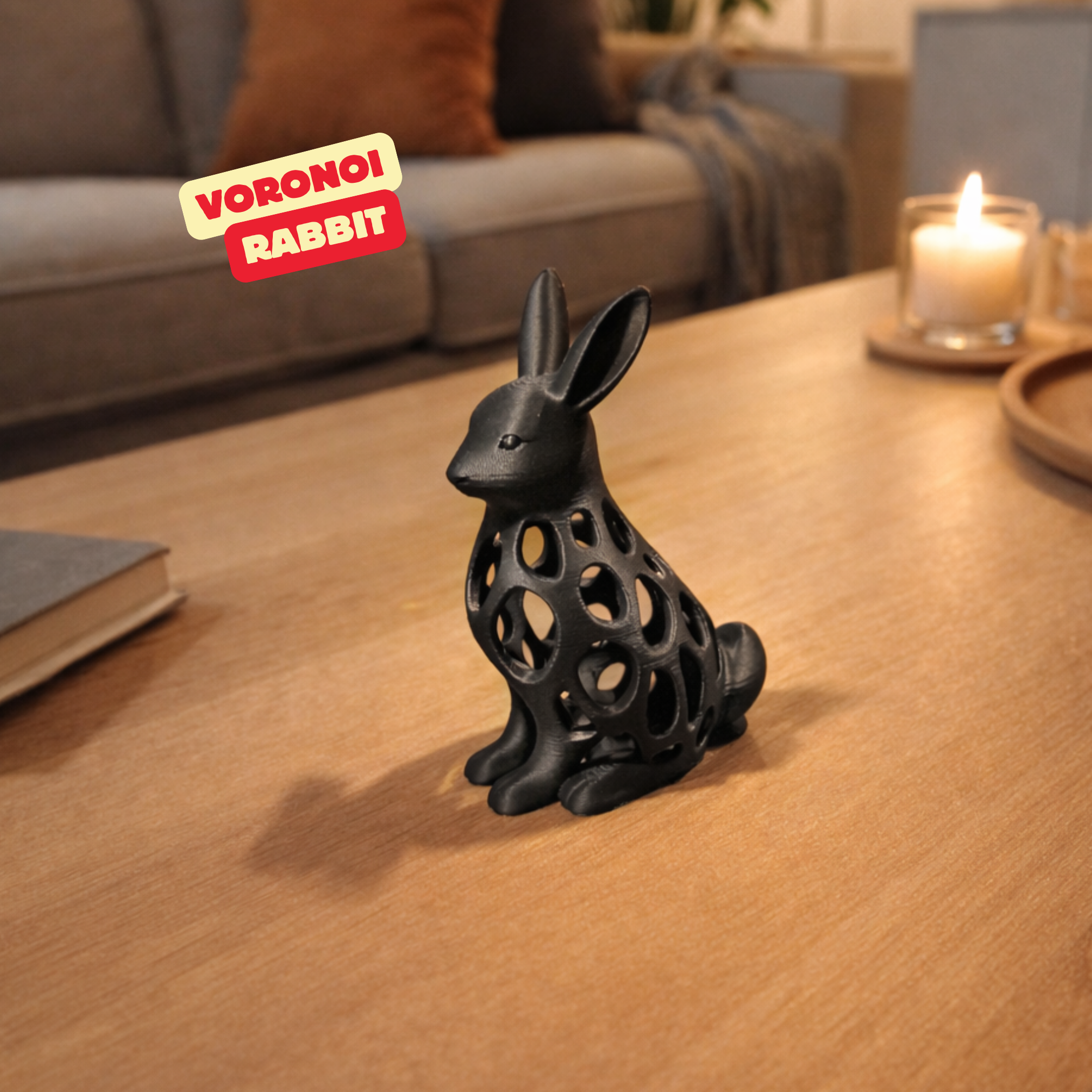 VORONOI RABBIT SCULPTURE / HOMEDECOR / MODERN DECOR / GOTHIC DECOR