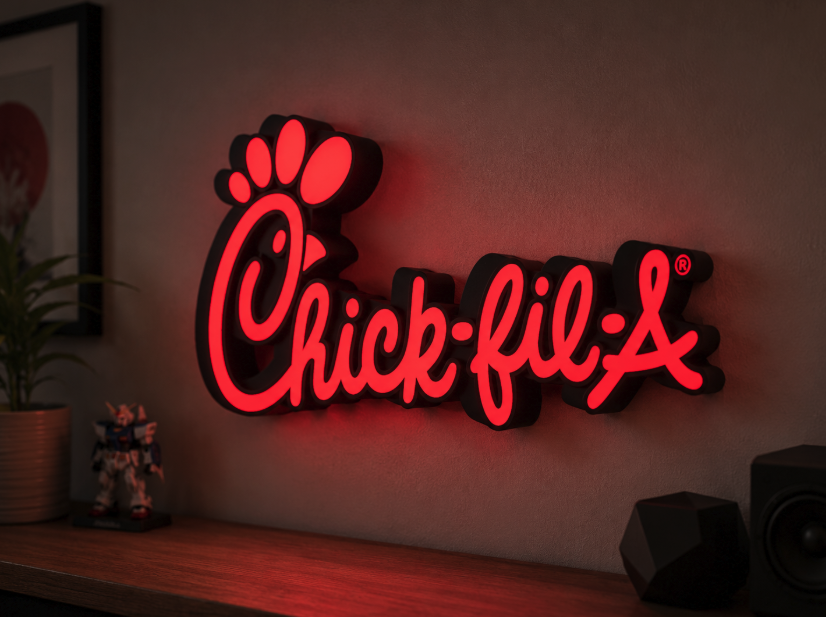 Chick-fil-a LED Light Box | Multi-Color 3D Printable STL