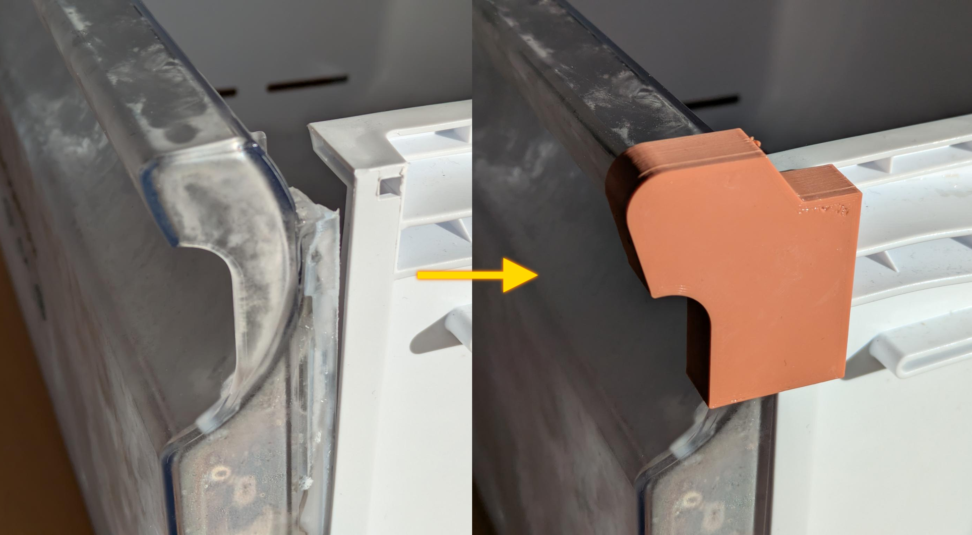 Samsung fridge drawer front clip