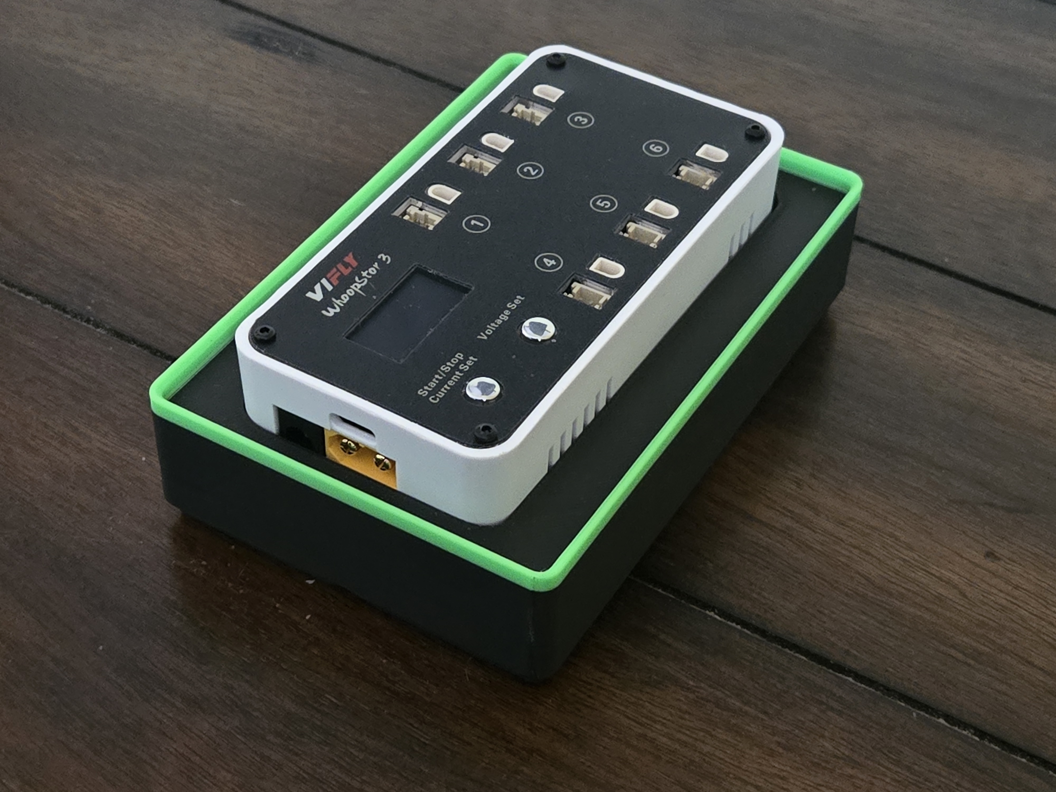 Whoopstor 3 1s Battery charger Gridfinity 2x3