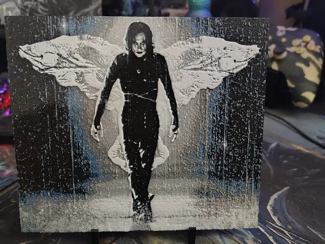 The Crow Walking in the Rain Hueforge