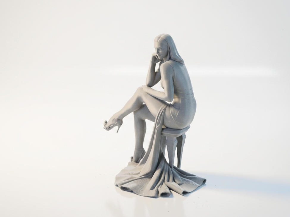 Sat Queen Elegant Female Figurine 3D Printable