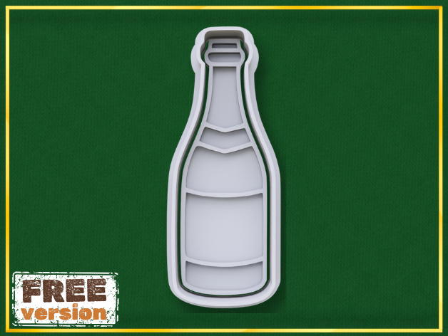 New Year Champagne Bottle Cookie Cutter