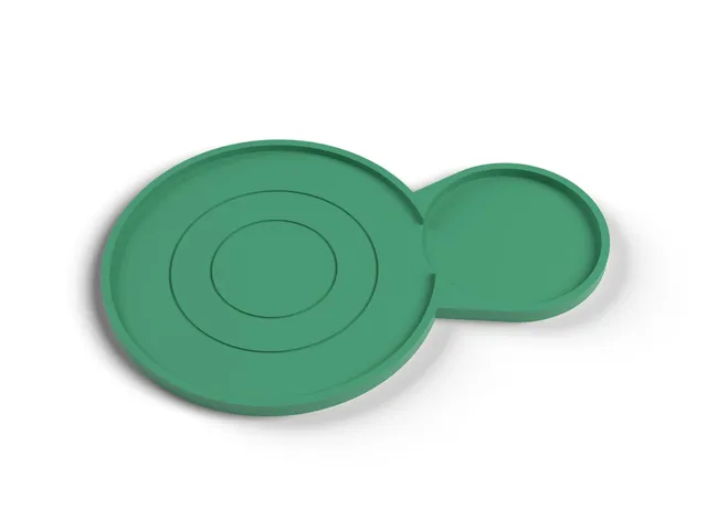 Mug Coaster with Tea Bag Tidy - Coaster and Spoon Rest in One, No Supports (OpenSCAD)