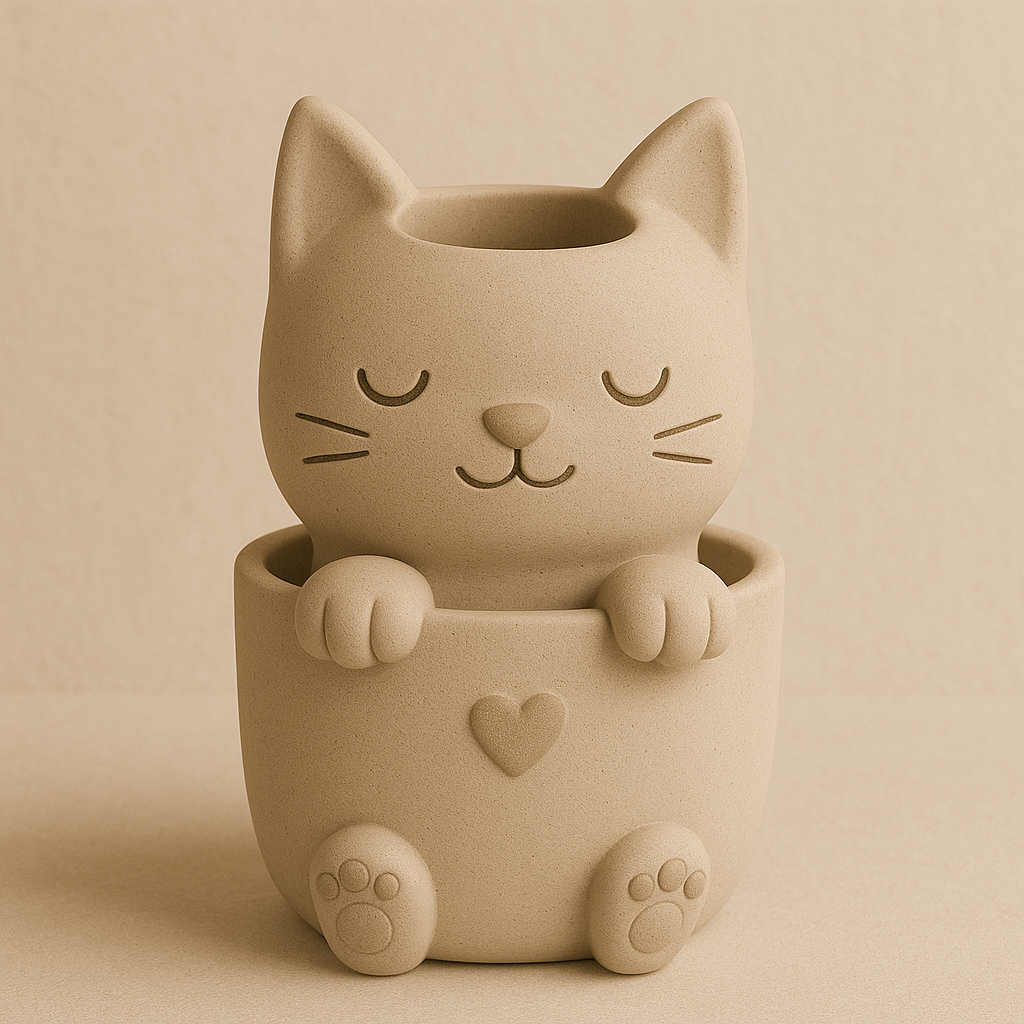Cat Cactus Planter