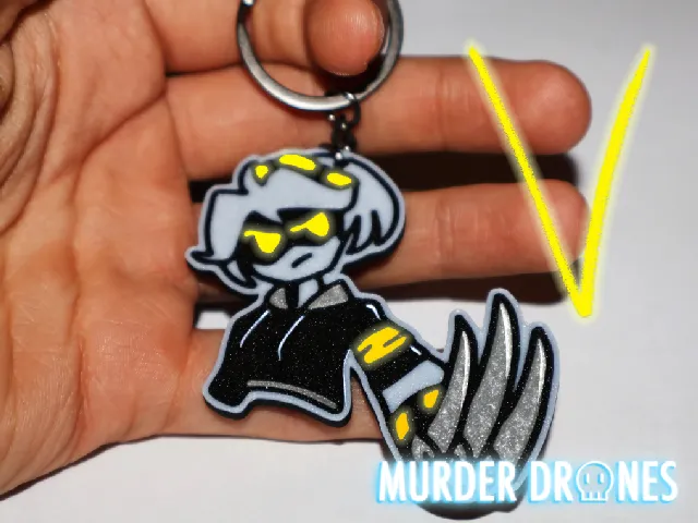V Keychain Murder Drones Glitch pin - Drak