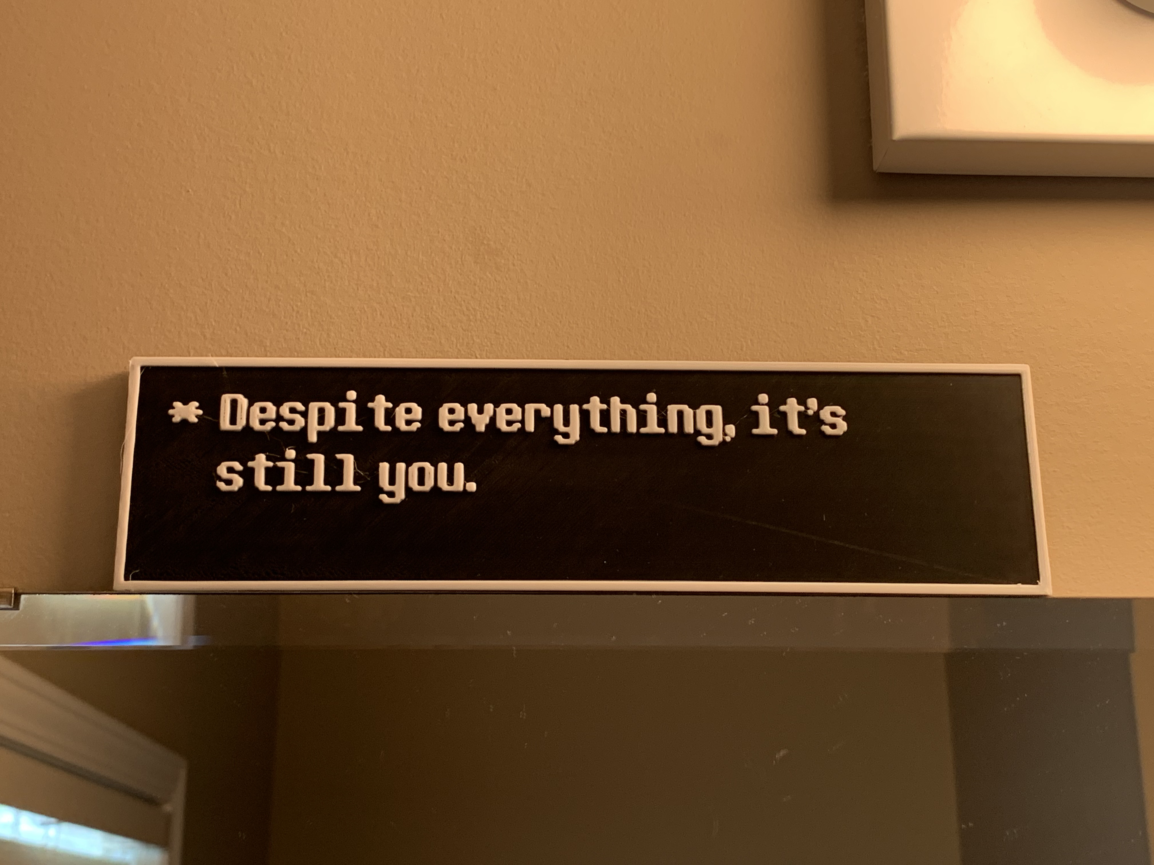Undertale "Despite everything, it's still you" Text Box with mirror and shelf stands