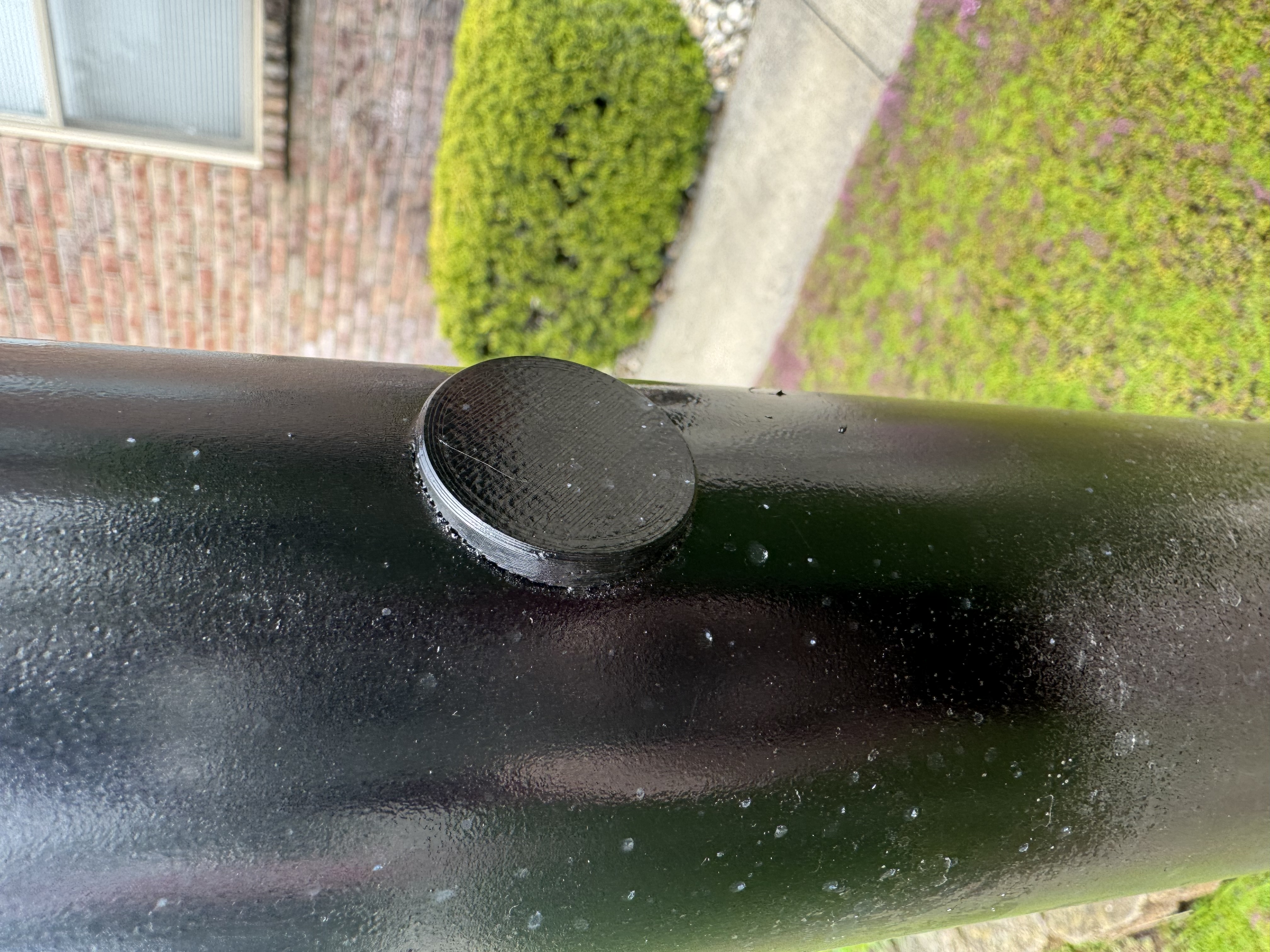 Ø3in Light Post, Horizontal "T" Bar Plugs after removal