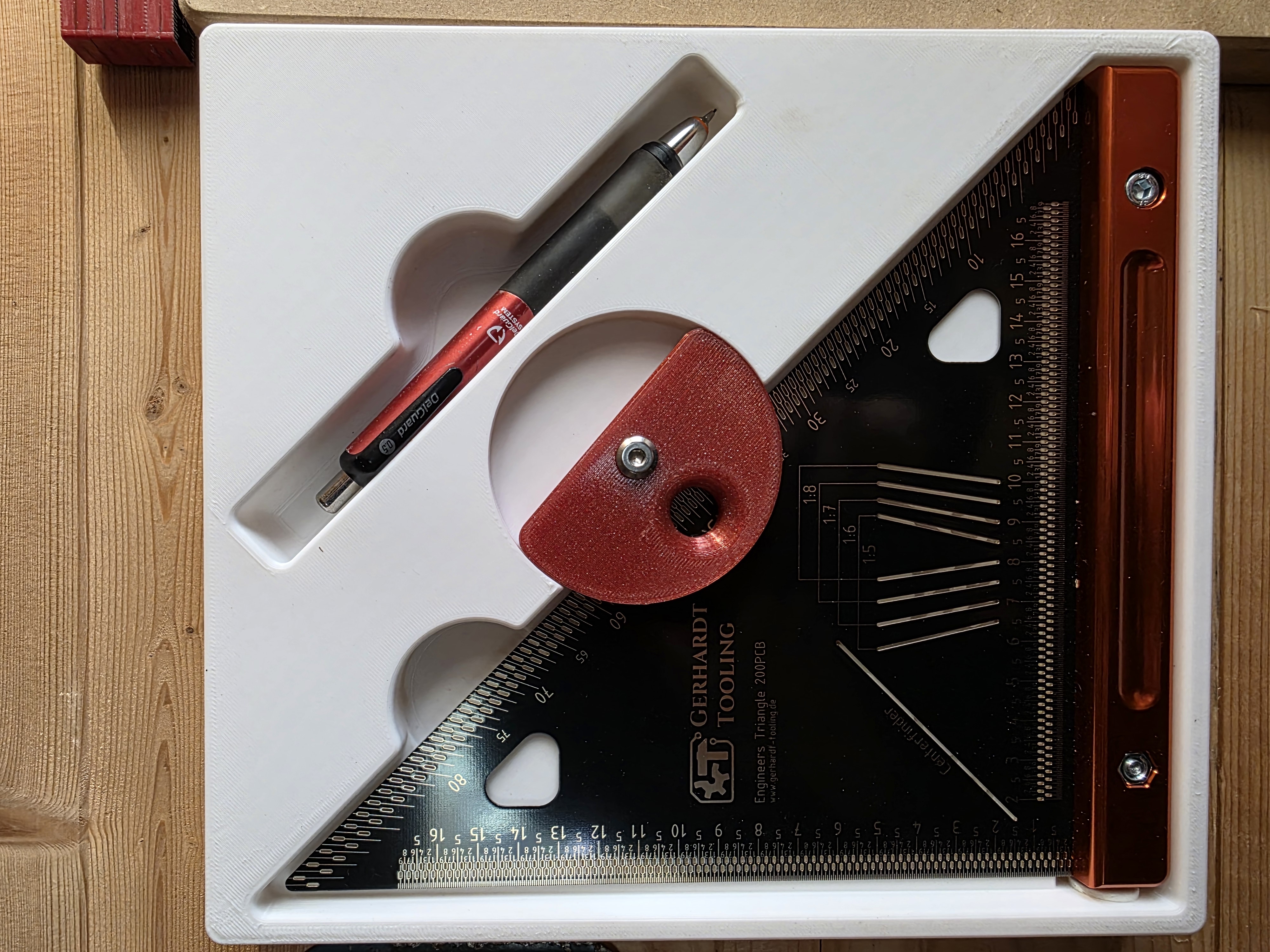Carpenter Triangle and Pen Storage 3D model