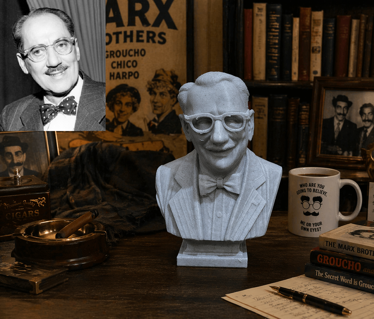Groucho (Julius Henry) Marx — Bust 3D model by Julien Mairy