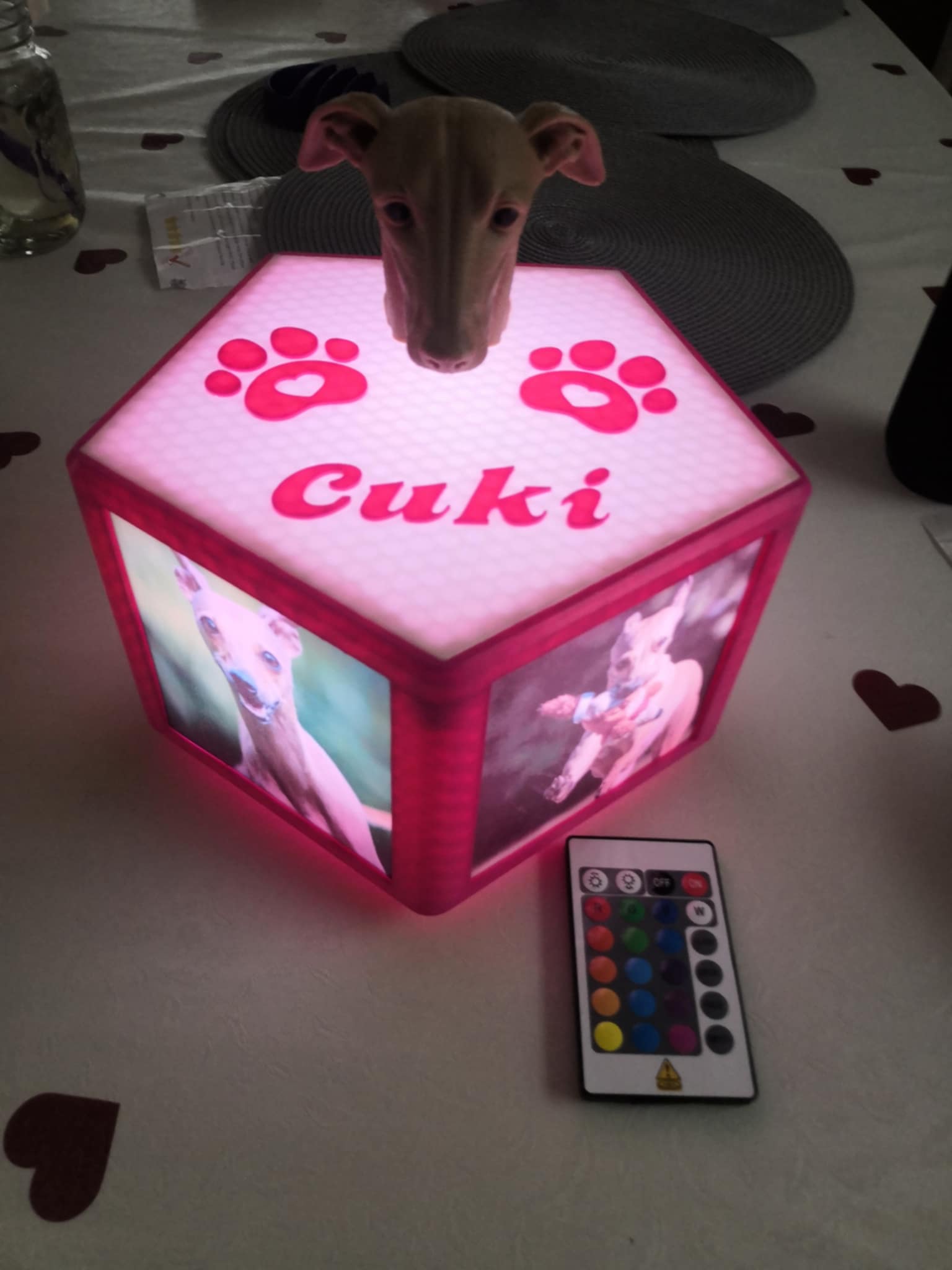 Pentagon lamp body with LED lighting
