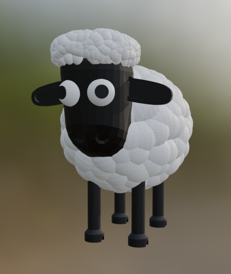 Miniatura 2 do modelo 3D Stylized Sheep (single & multi-material)