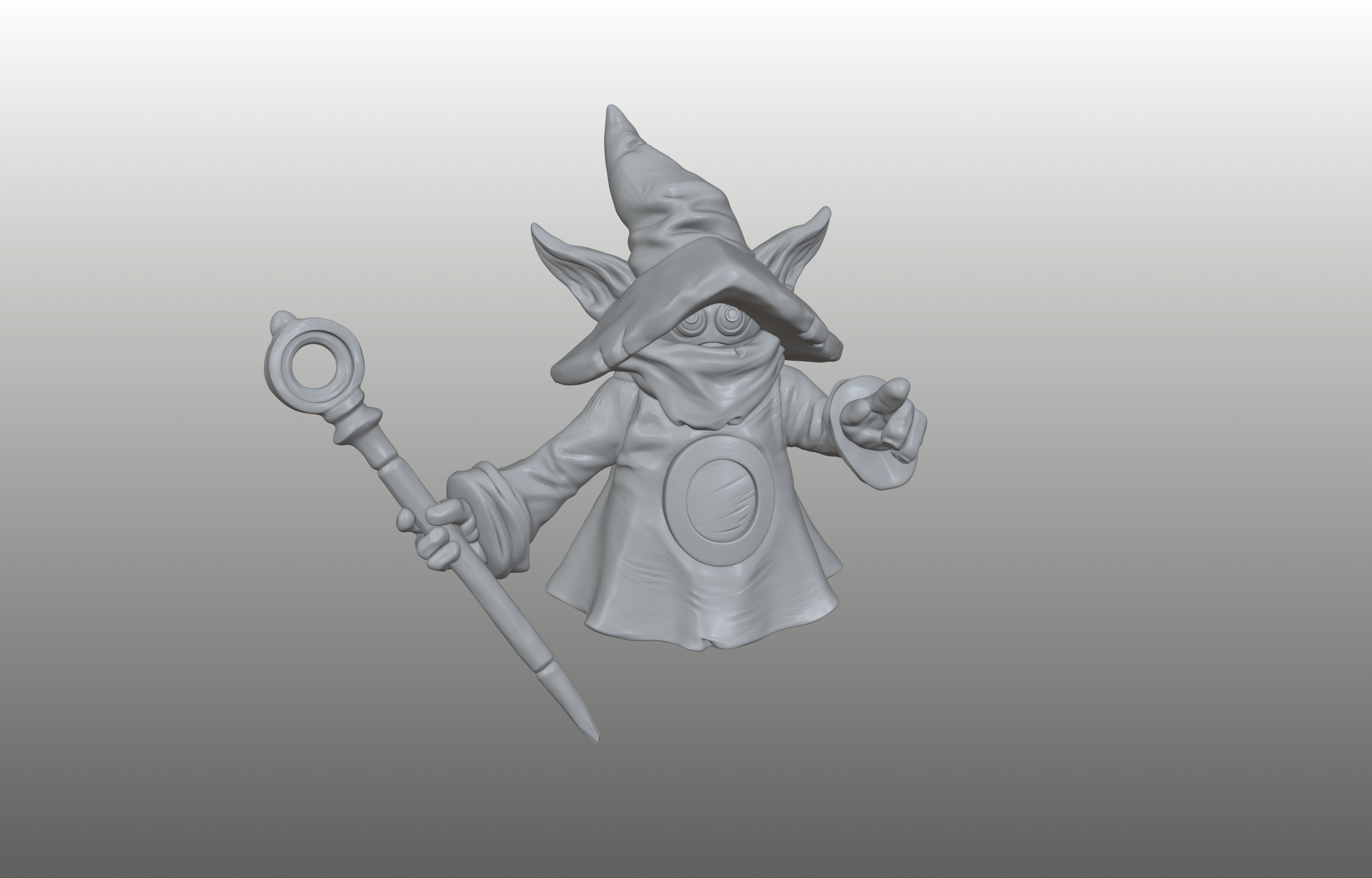 Floating Jester Mage - Retro Troll Sorcerer - PRESUPPORTED
