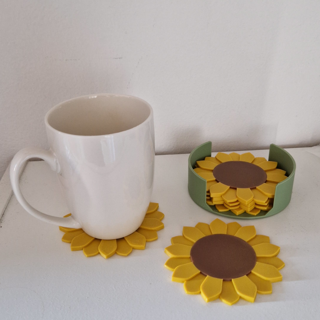 Miniatura 4 do modelo 3D Sunflower coasters