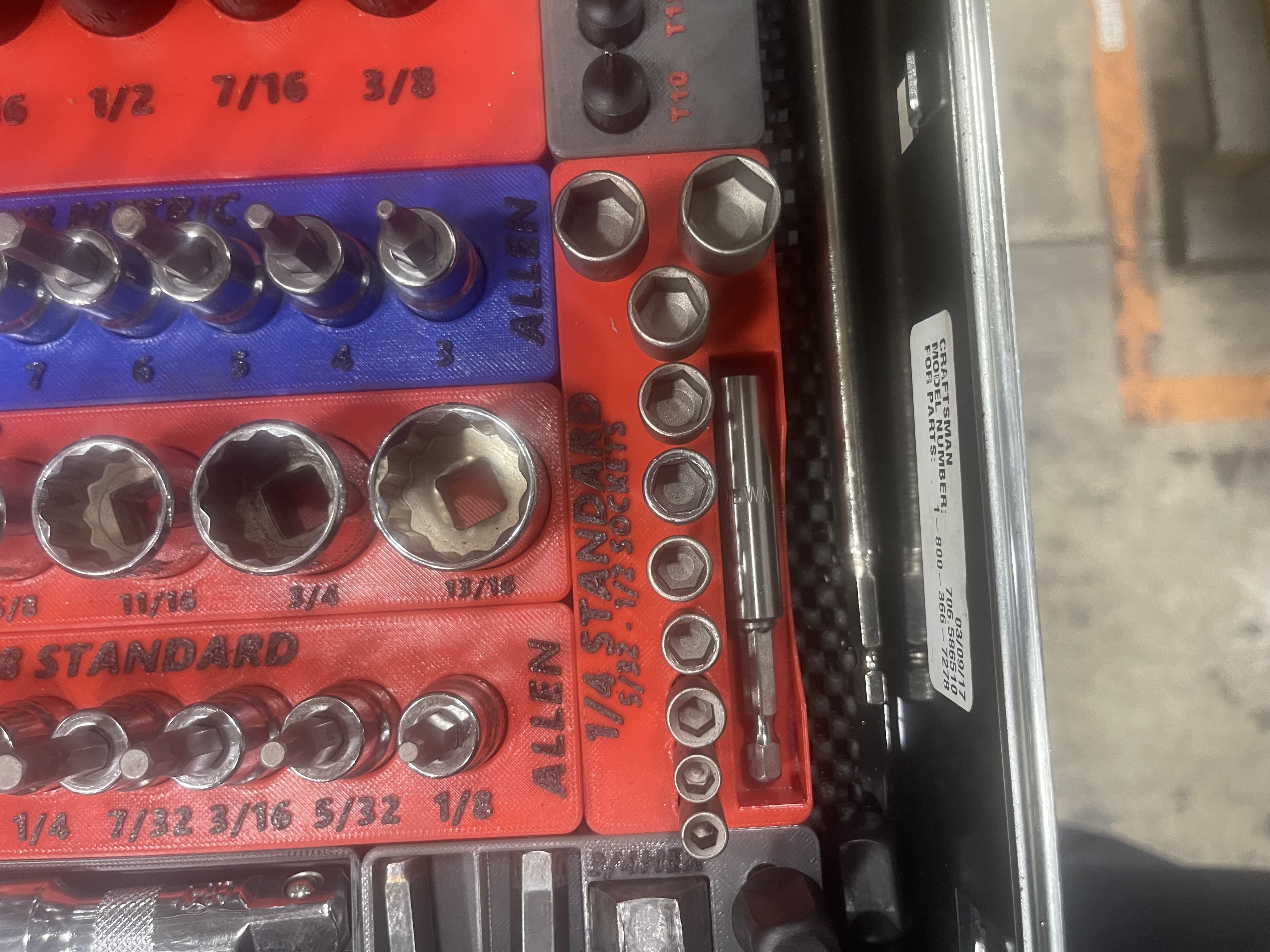 GRIDFINITY 1/4 INCH HEX SOCKET ORGANIZER