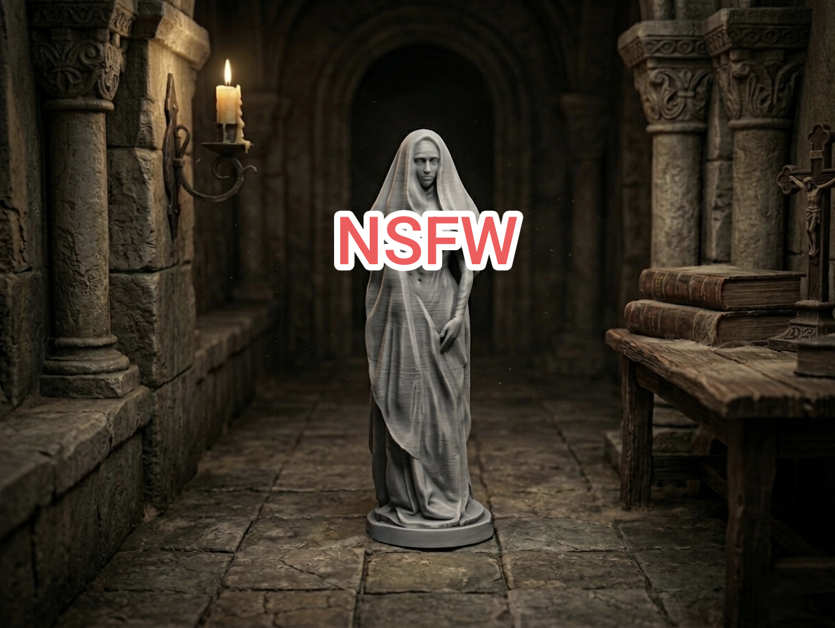 Sexy Dark Nun – Nude Gothic Priestess
