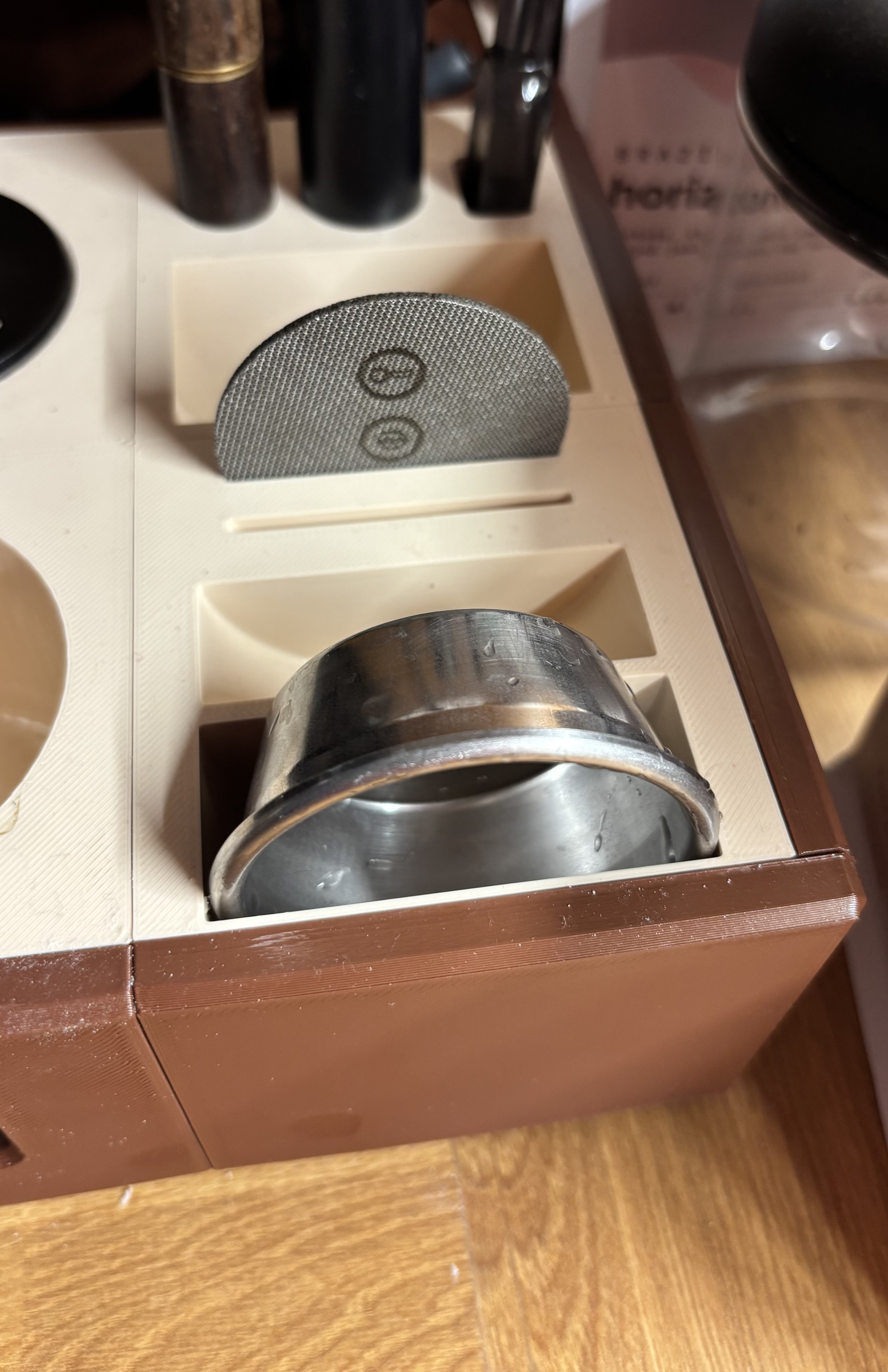 Coffee block for modular tamping station