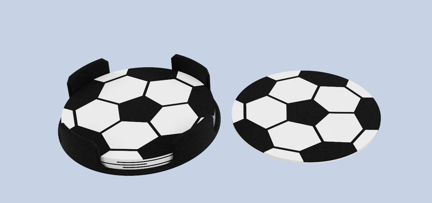 Soccer Ball Coasters 3D model