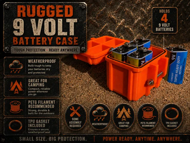 Rugged 9 Volt Battery Box