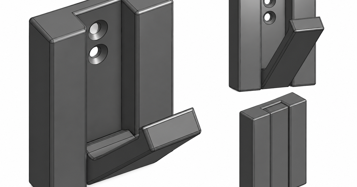 Fold away print-in-place wall hook by Hyperfixation 3d | Download free ...