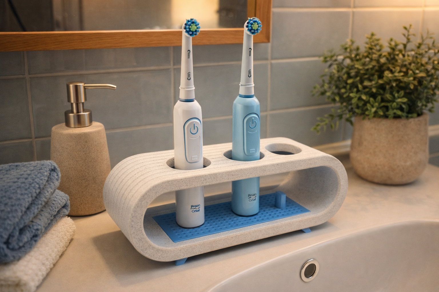 Oral B three toothbrushes holder