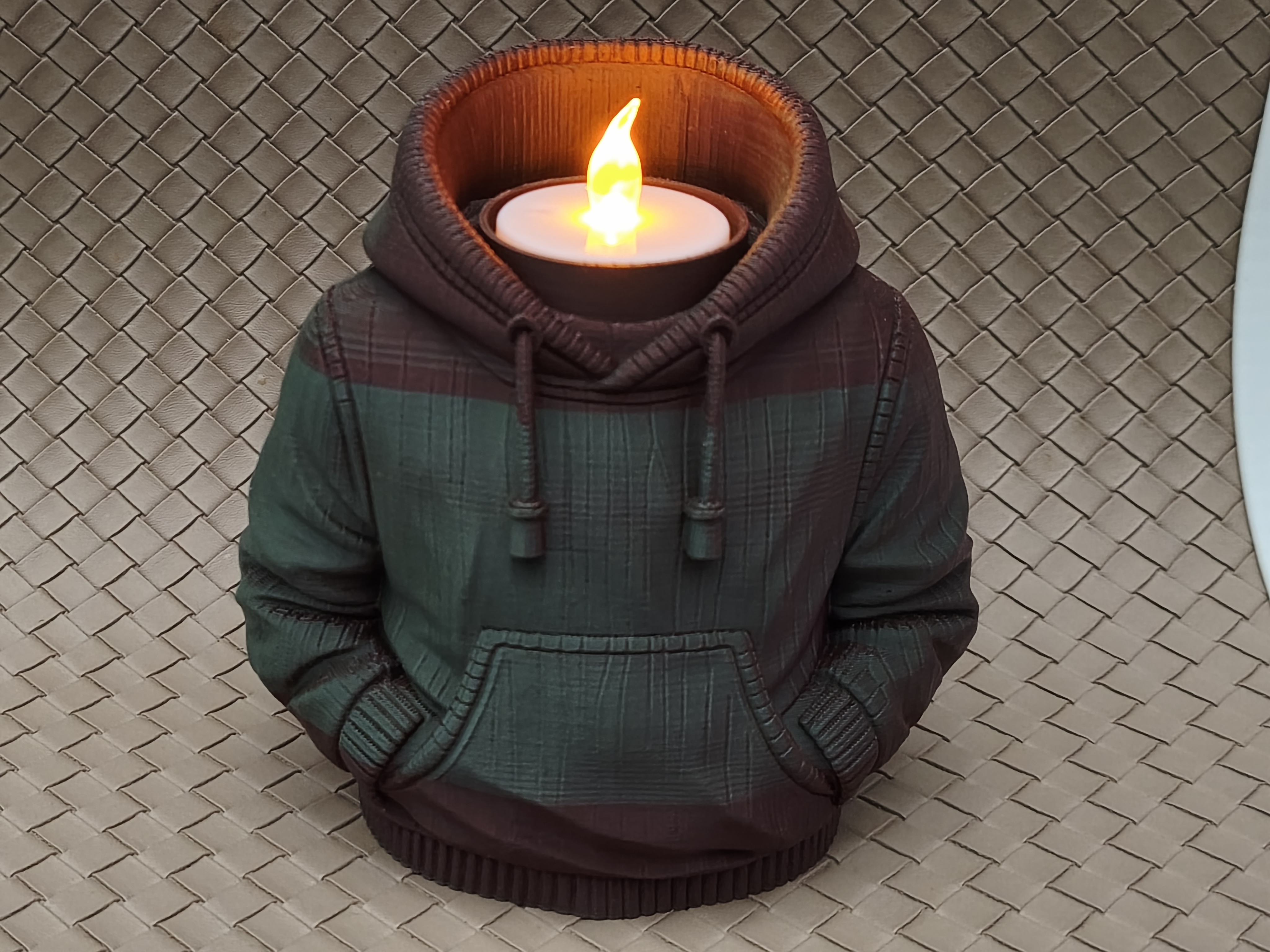 Hoodie #2 (hood OFF) - LED Tea light Holder