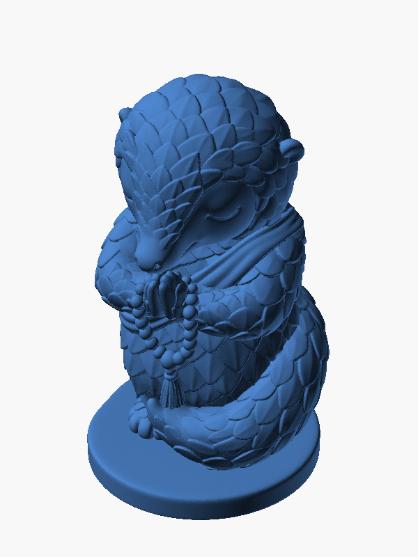 Monk pangolin — meditating pangolin figurine with mala beads