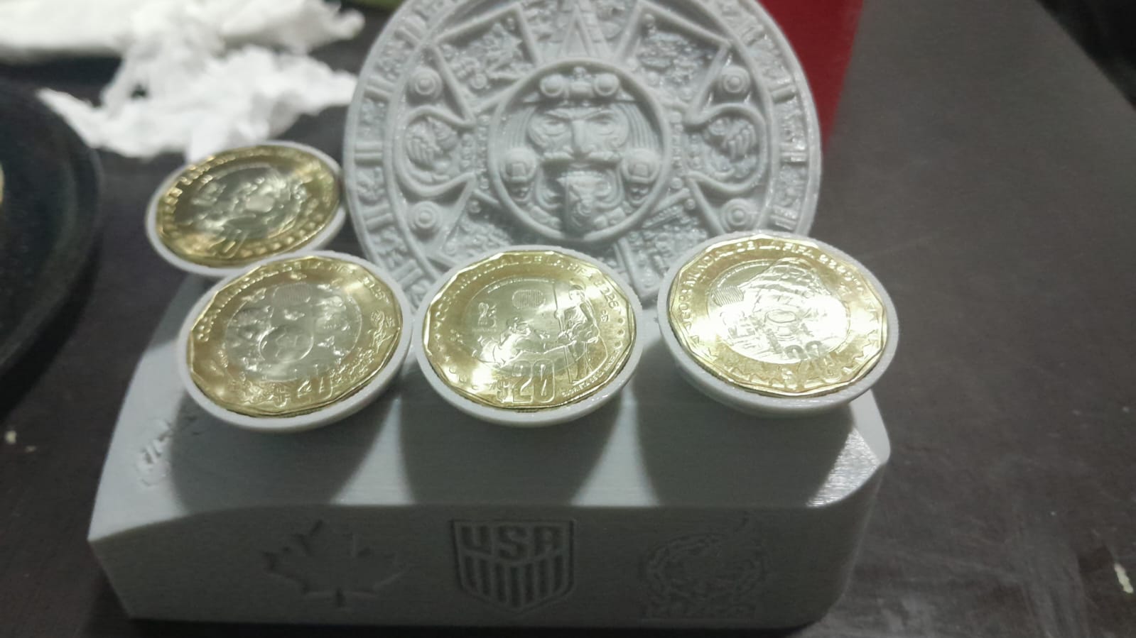 Exhibidor de monedas del mundial Mexico