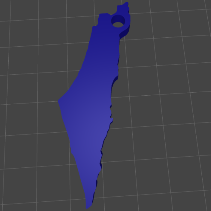State of Israel map key chain