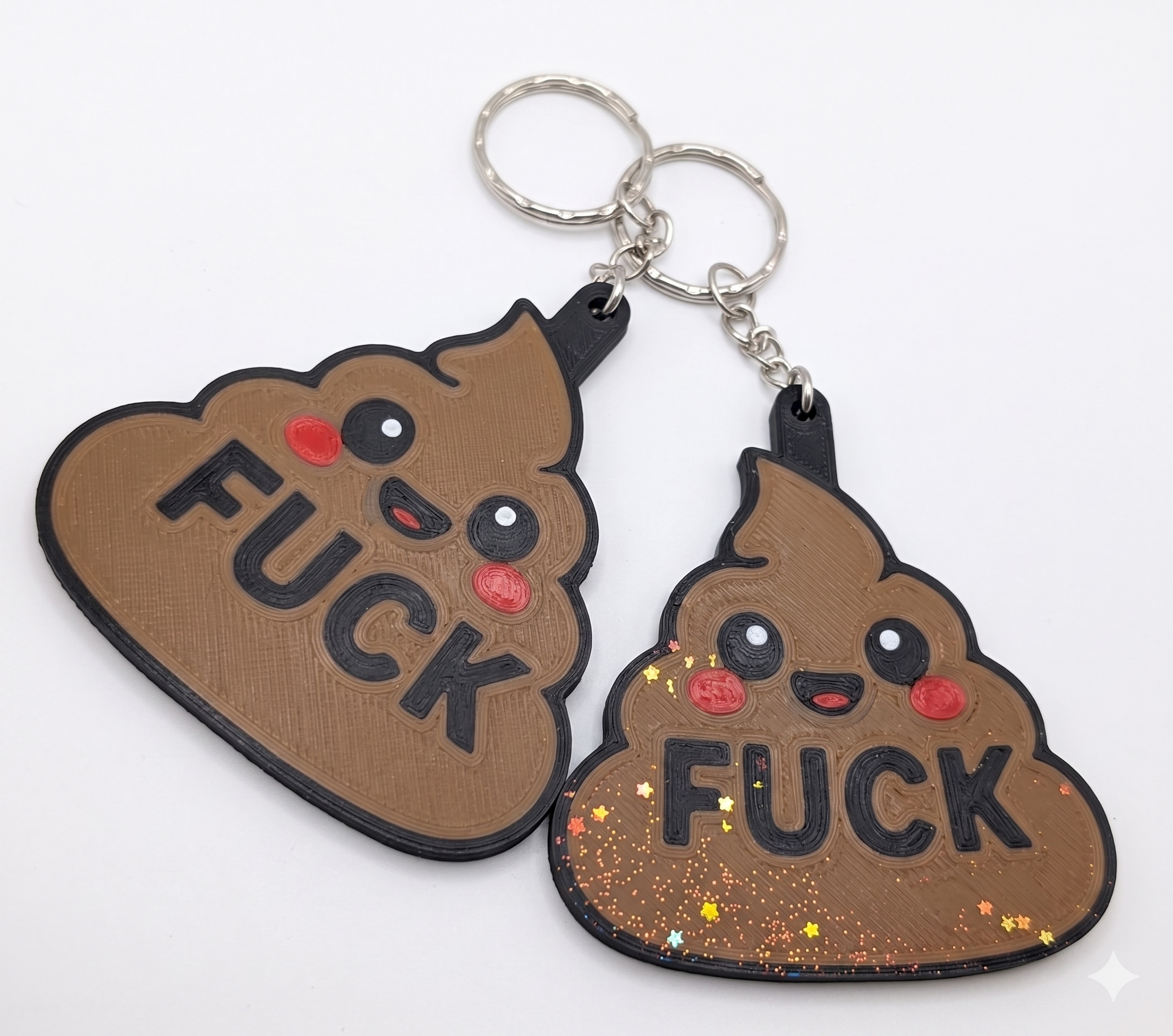 3D Printed Kawaii Poop "F*ck" Novelty Keychain | Humorous Gag Gift — miniatura 10