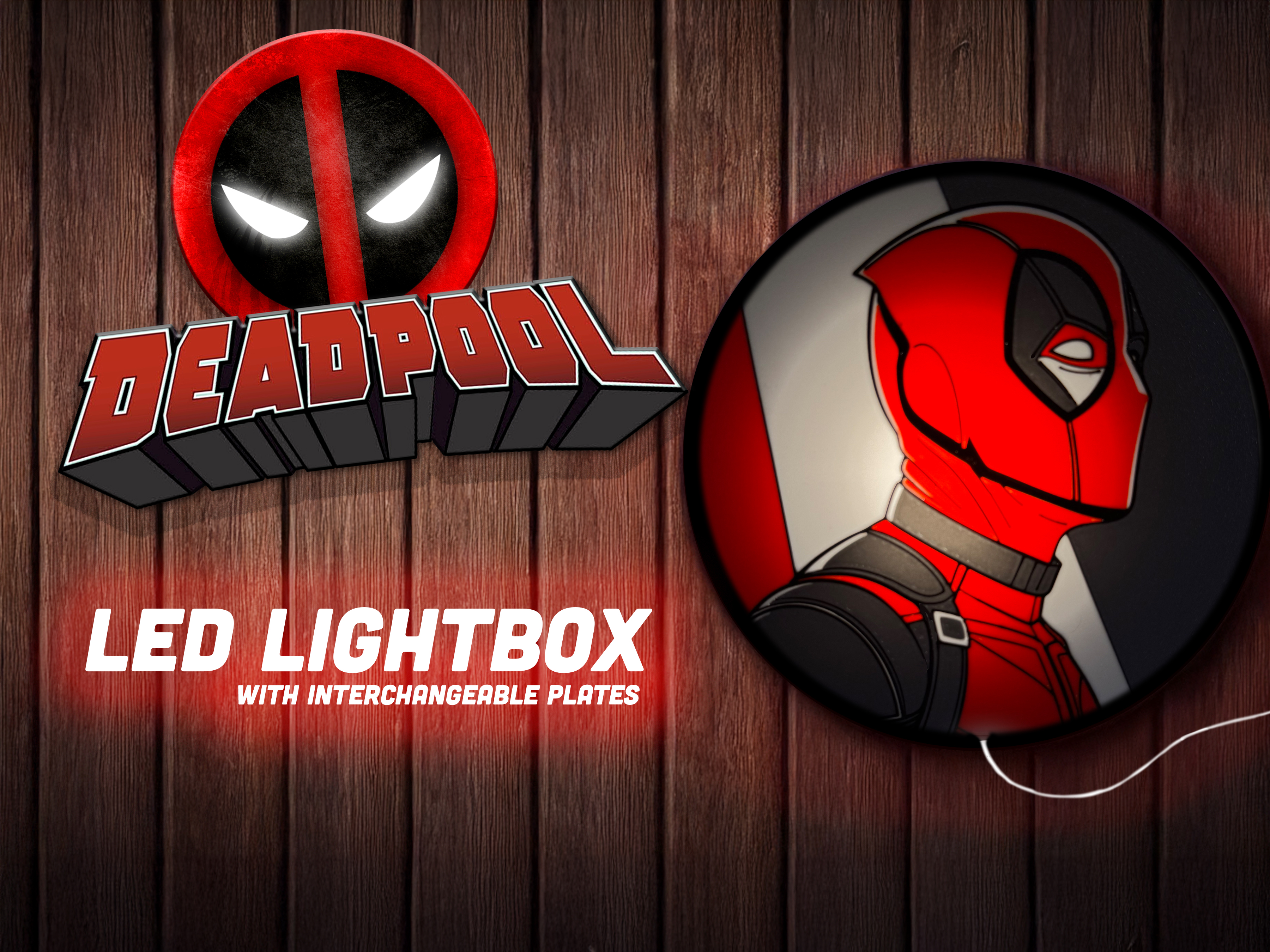 Deadpool Marvel -  Light box/wall art - Quick