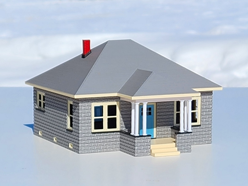 HO Scale Rusticated Brick House