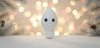 Smiling Christmas Light Bulb Decoration