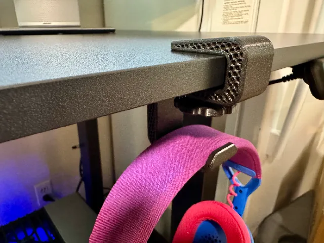 Headphones Hanger - Under Desk Mount (12-19mm)