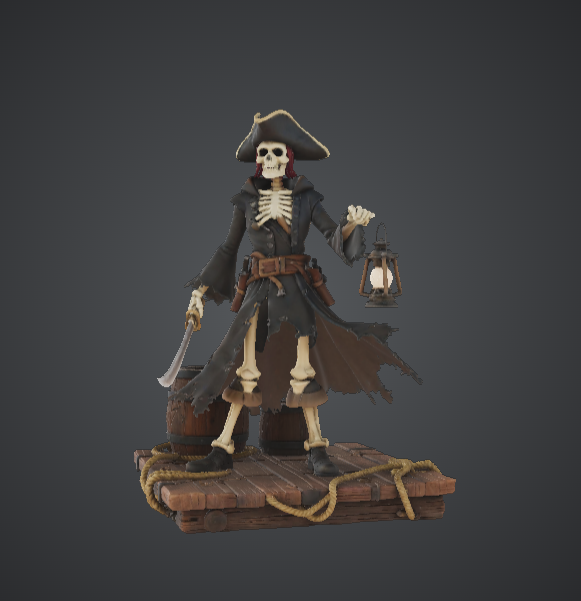 Undead Pirate Captain Skeleton – Cursed Buccaneer