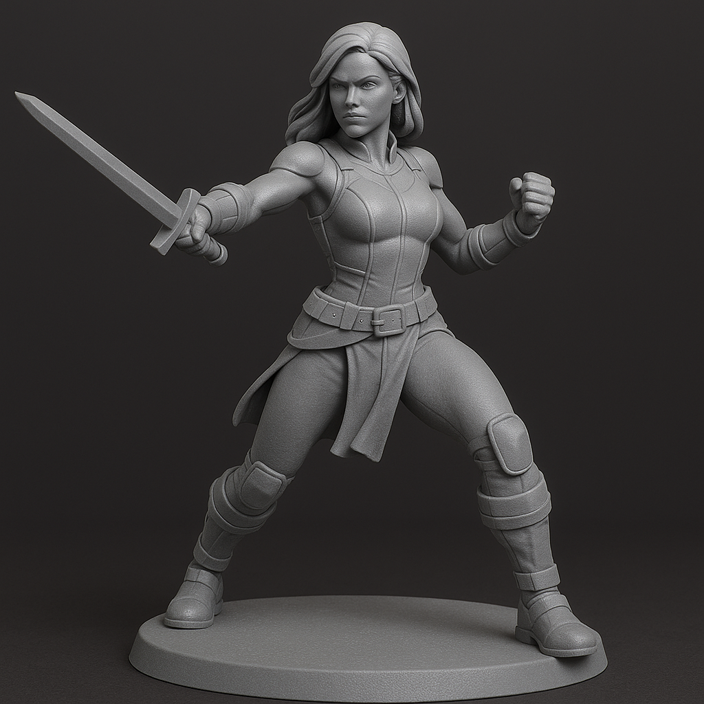 Bladecaller – Sentinel of the Ember Vale | 32mm & 75mm Fantasy Miniature | FDM & Resin