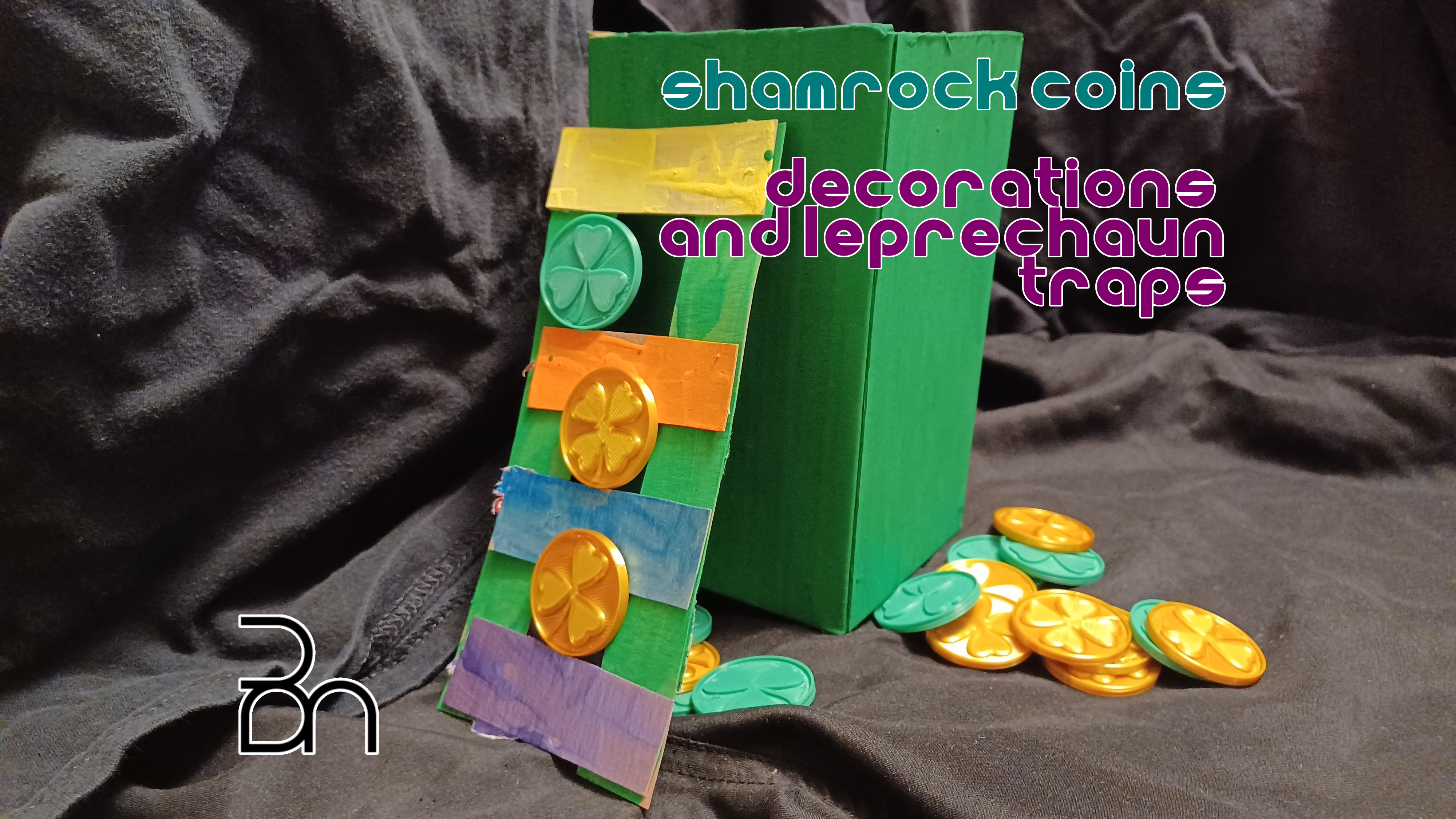 Shamrock and 4-Leaf Clover Coins for Leprechaun Traps and St. Patrick's Day Decorations