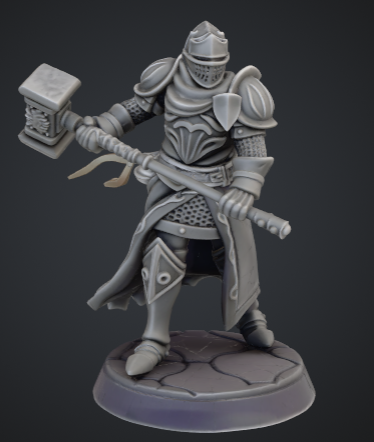 D&D Knight with 2 handed Warhammer