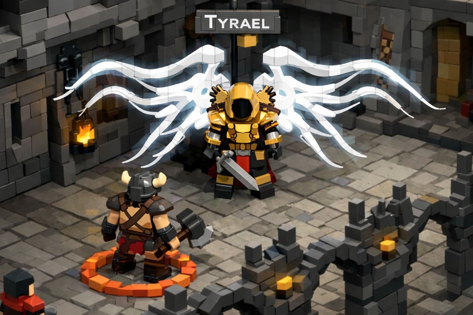 Tyrael Pandemonium Fortress - Lego style Hueforge