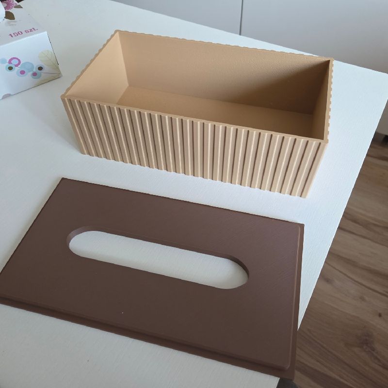 Modern Ribbed Tissue Box Cover – Fits Standard Box by MeltMotive ...