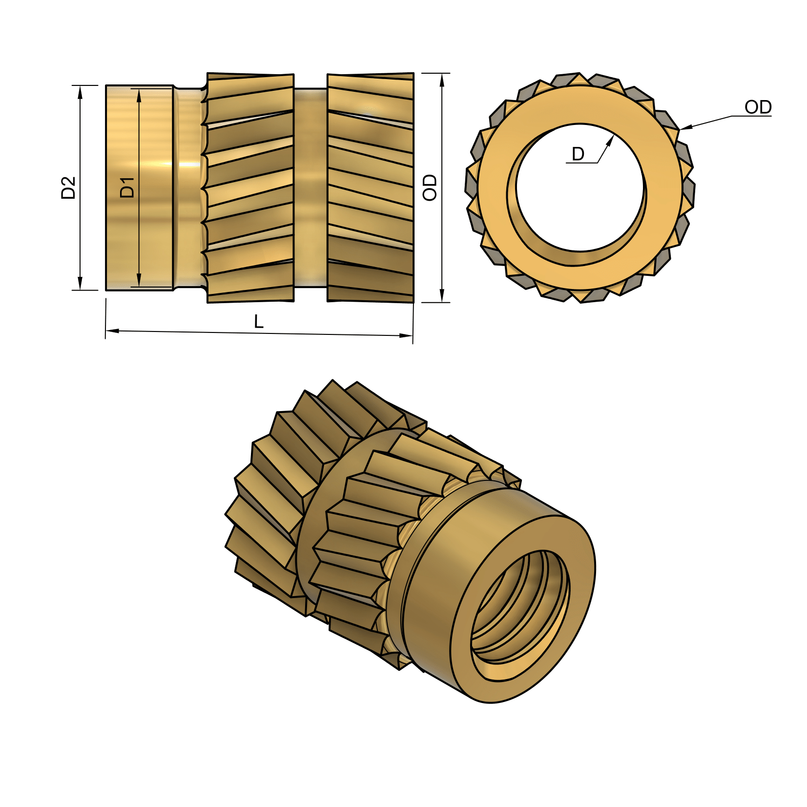 Parametric heat brass insert — miniatura 3