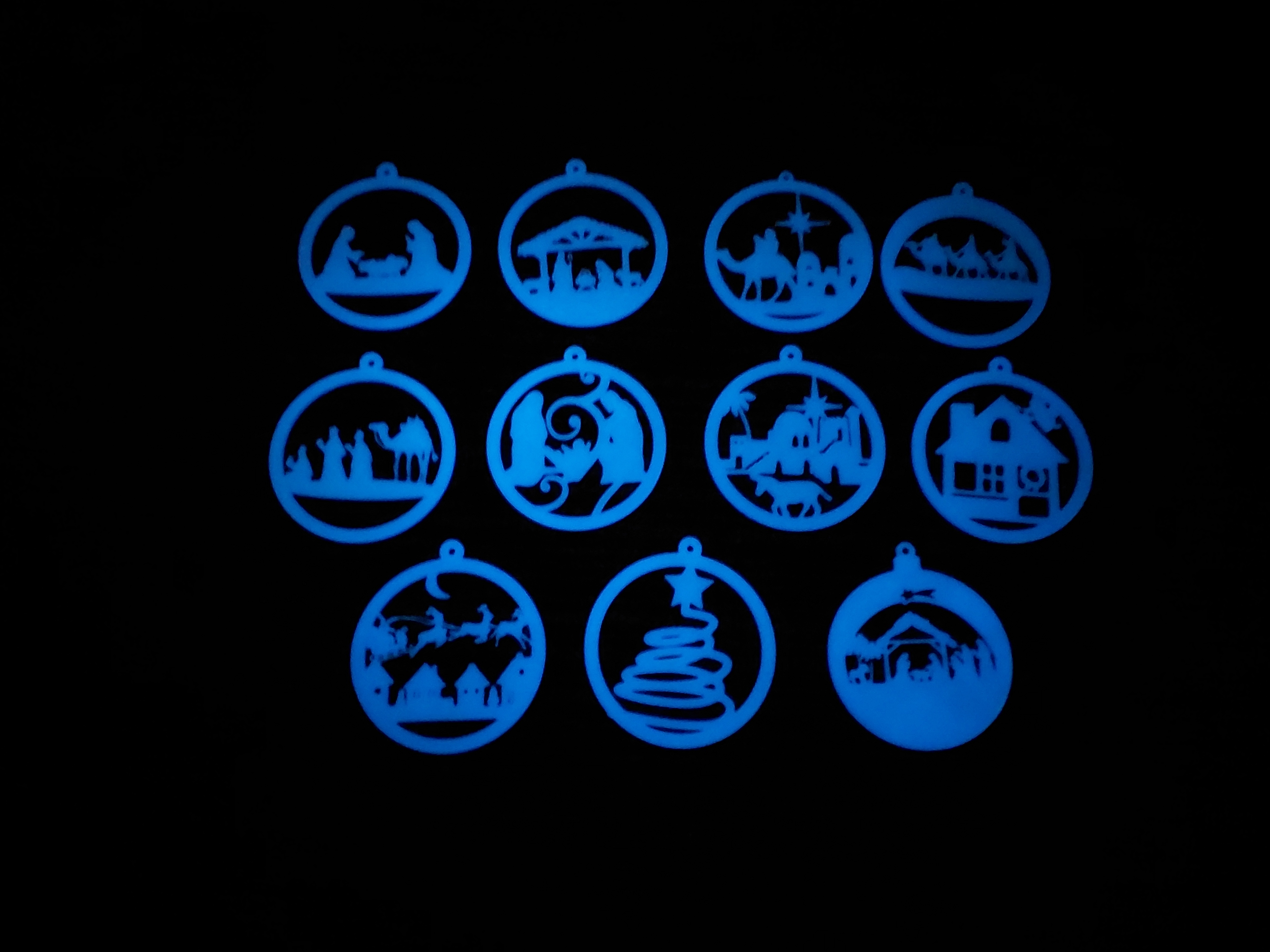 Nativity Scene Christmas Ornaments – Glow-in-the-Dark Set of 11