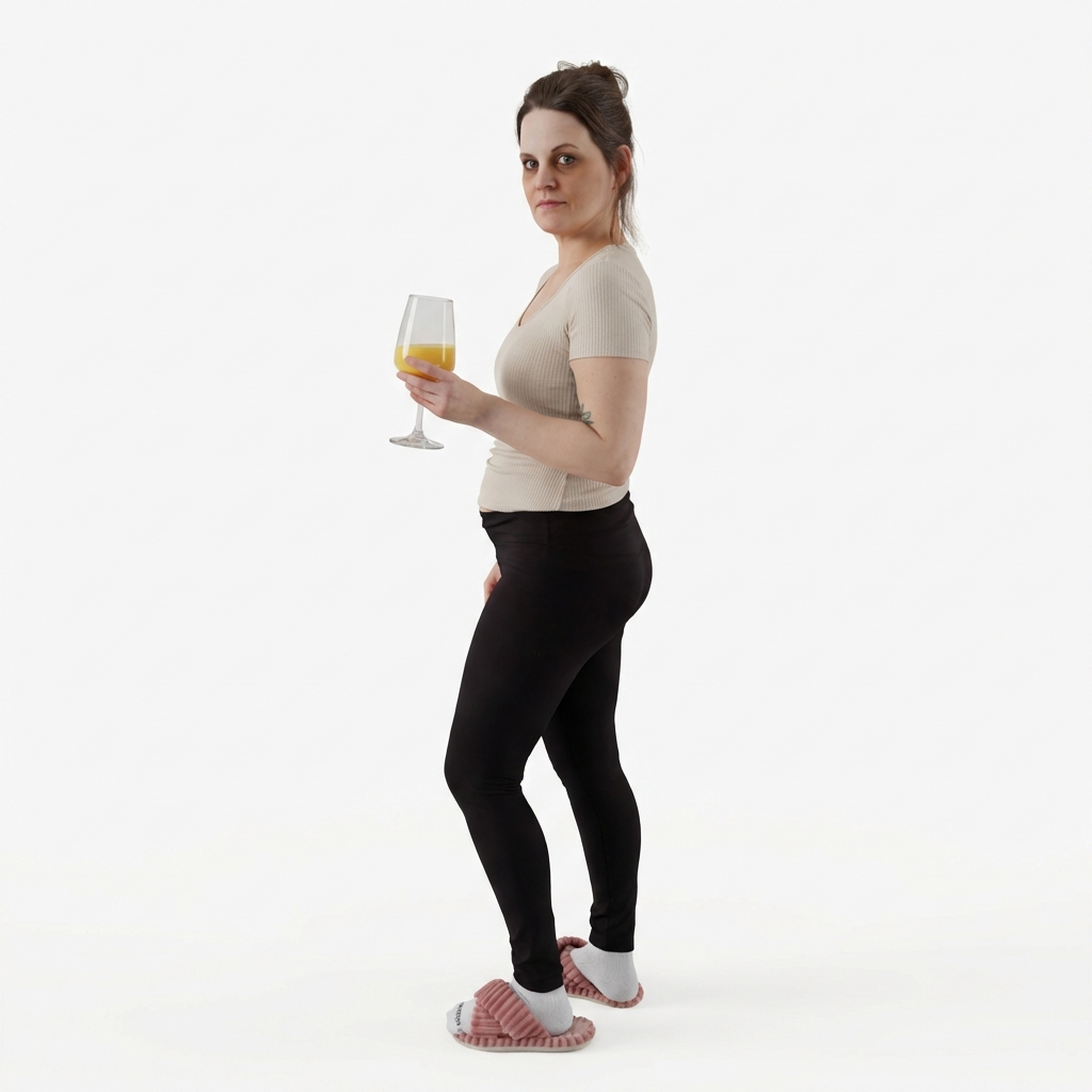 woman having a drink