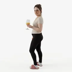 woman having a drink