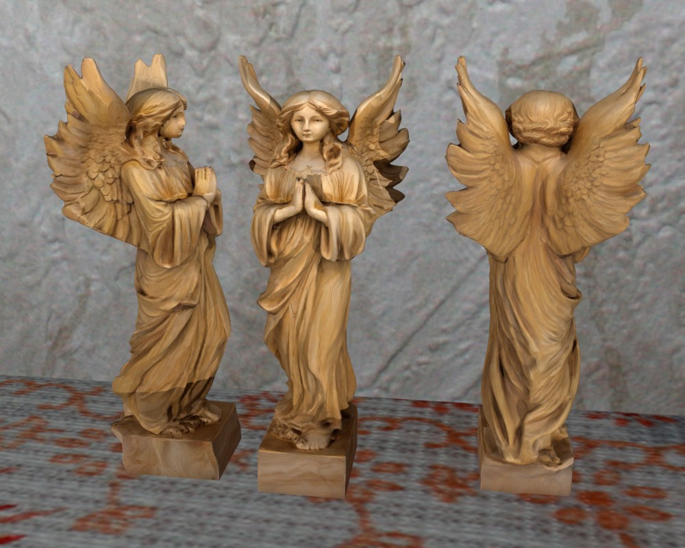 Statue of Angel with praying hands  on Square Podest NoSupport FDMready Drybrush