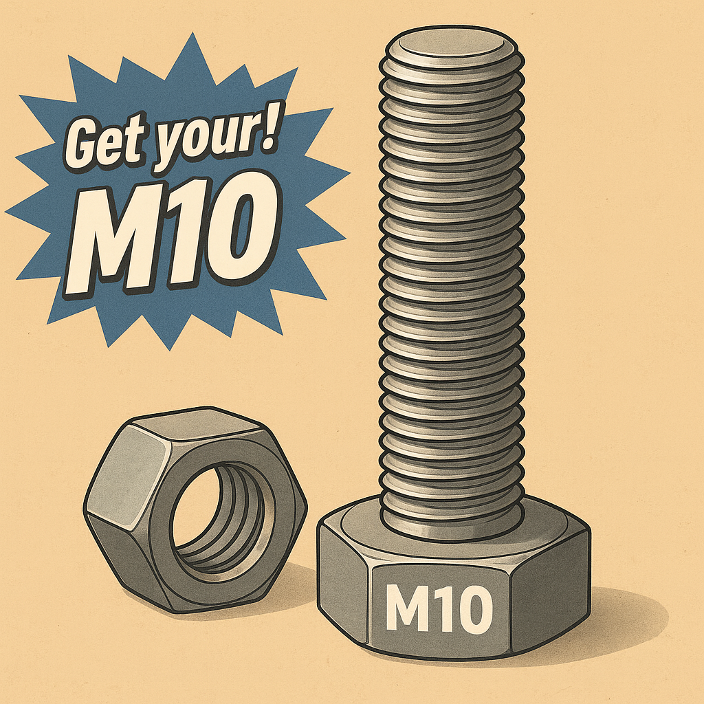 M10 Bolt & Nut – Printable Precision in Every Thread!