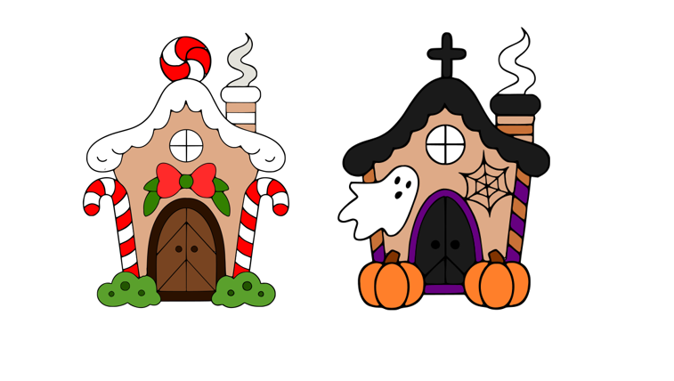 Gingerbread house cookie cutter and stamp