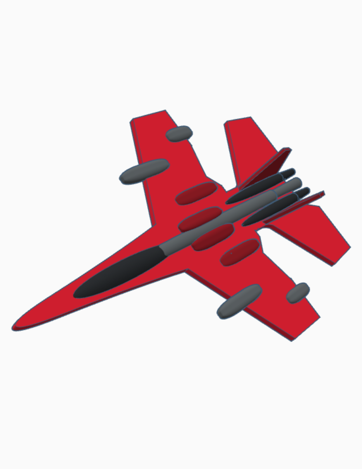 Print in place simple jet toy
