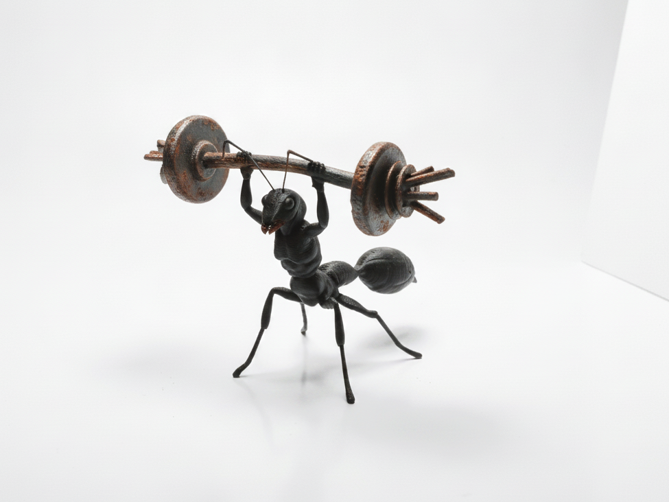 Gym Ant Weightlifting Figurine 3D Printable