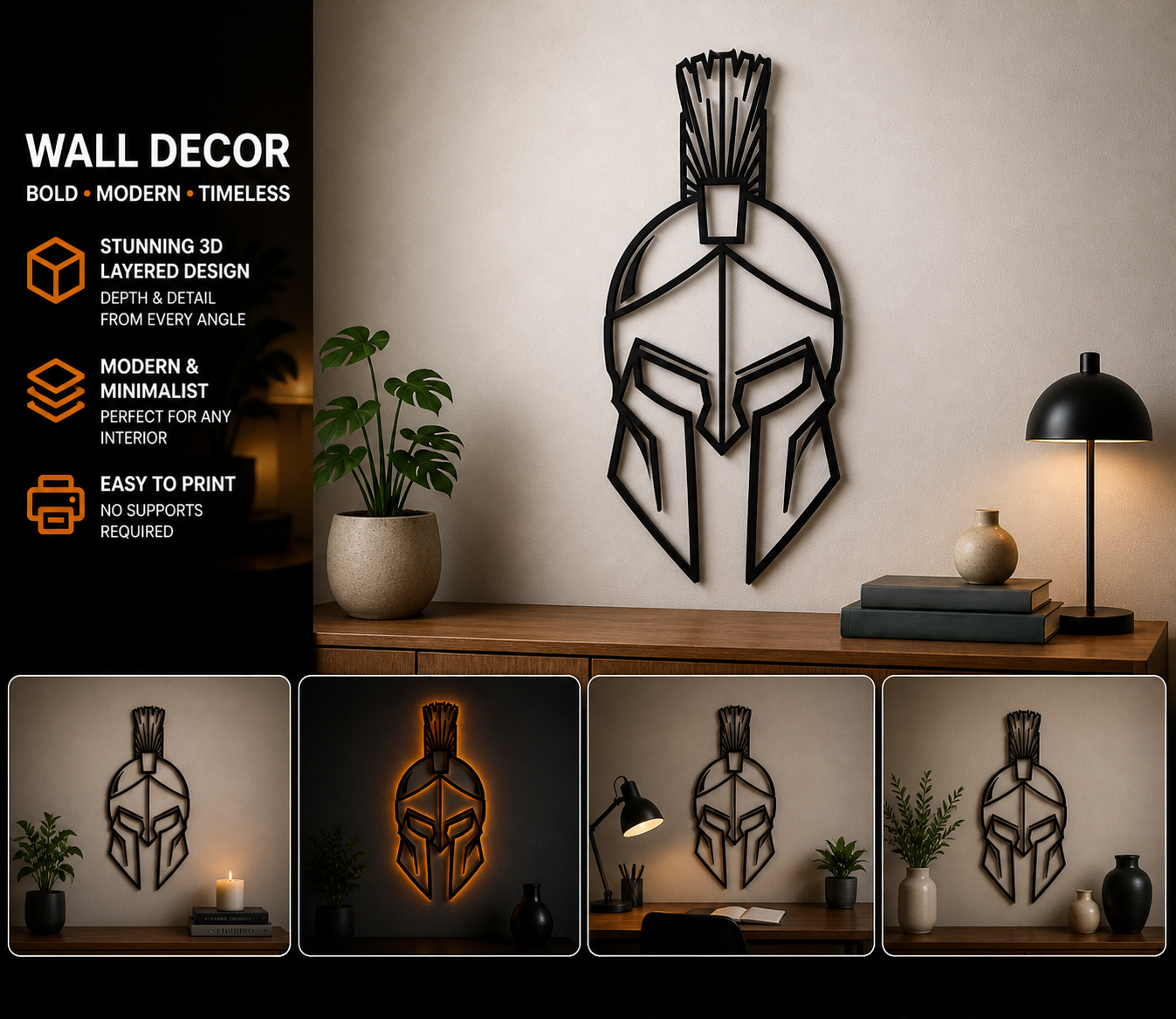 Universal Spartan Helmet wall decoration